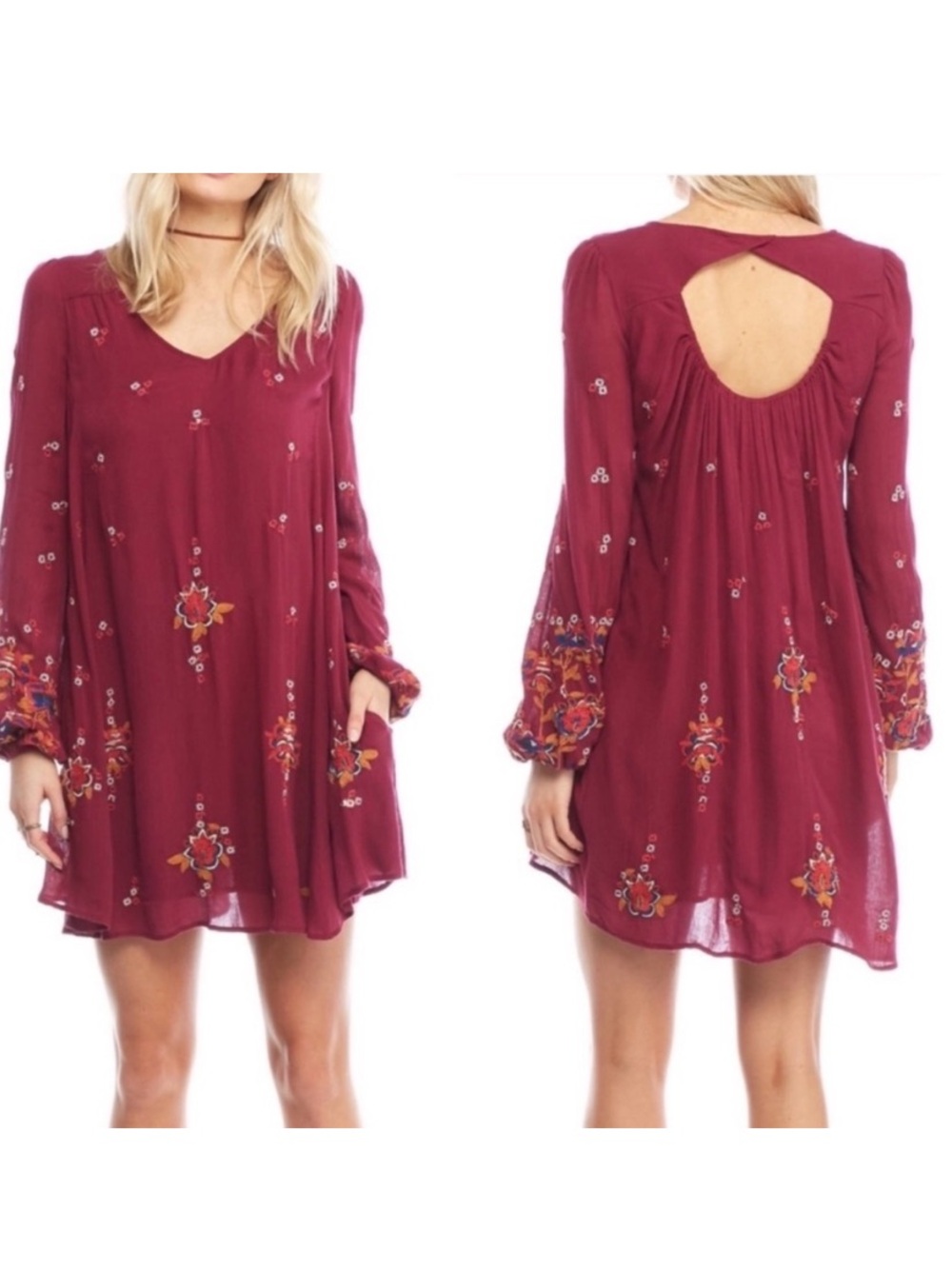 ❤️Free Shipping❤️ Free People Oxford Embroidered Swing Mini Dress- Size M
